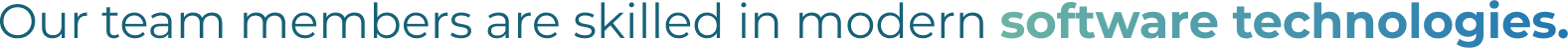 our team members are skilled in modern software technologies.